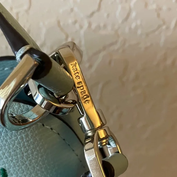 Kate Spade:Darcy Aphrodite Mint Green Floral Small Bucket CrossbodyBag- GoldTone - Picture 6 of 16